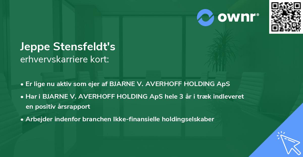 Jeppe Stensfeldt's erhvervskarriere kort