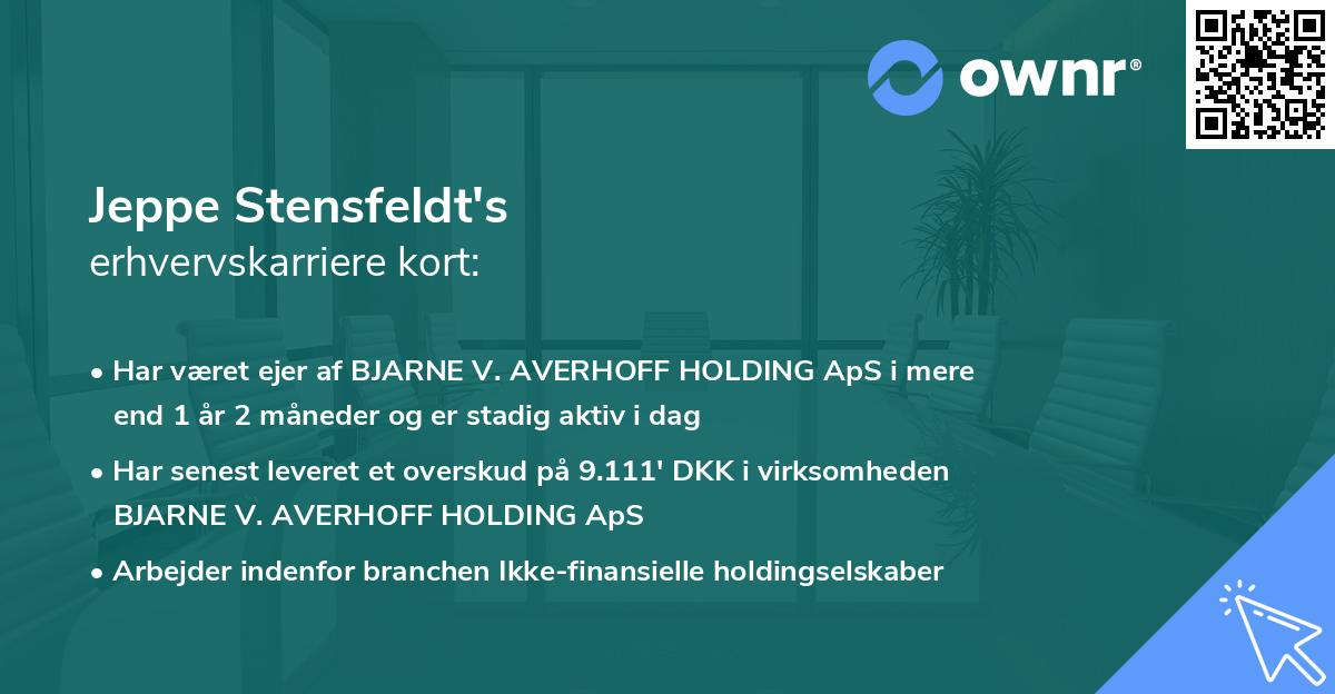 Jeppe Stensfeldt's erhvervskarriere kort