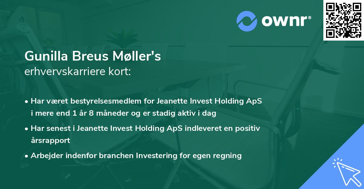 Gunilla Breus Møller's erhvervskarriere kort