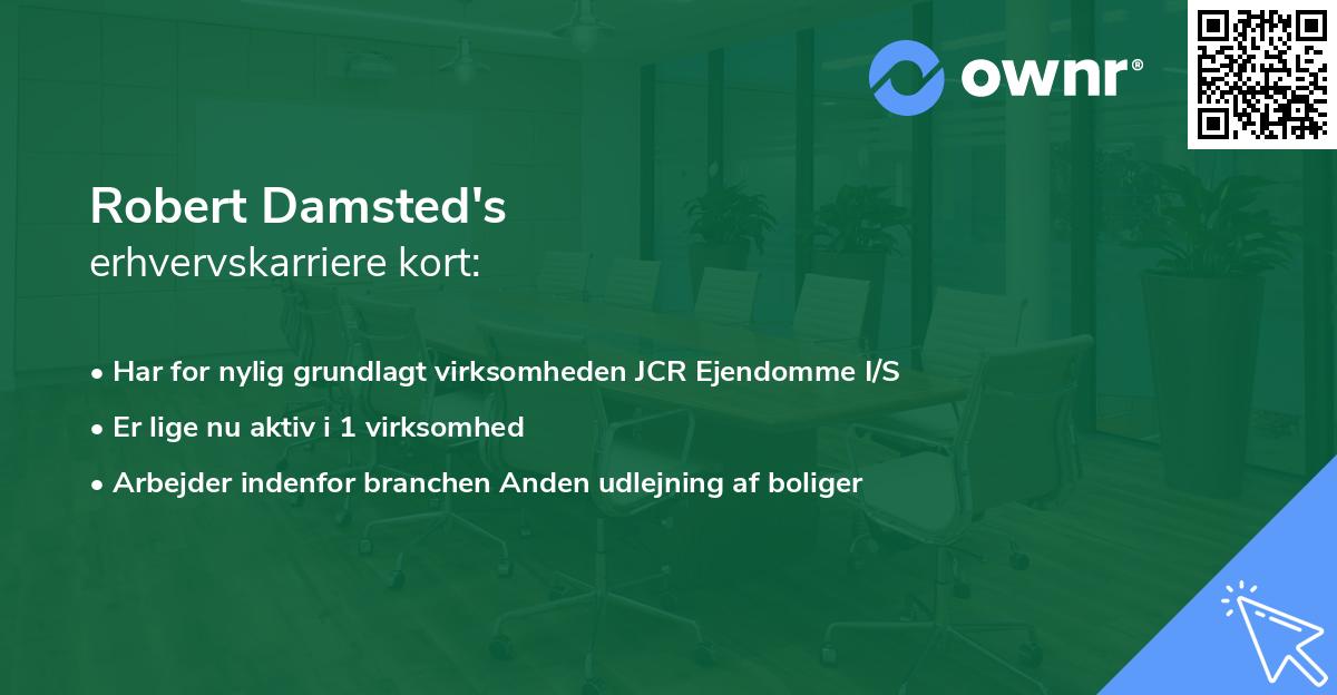 Robert Damsted's erhvervskarriere kort