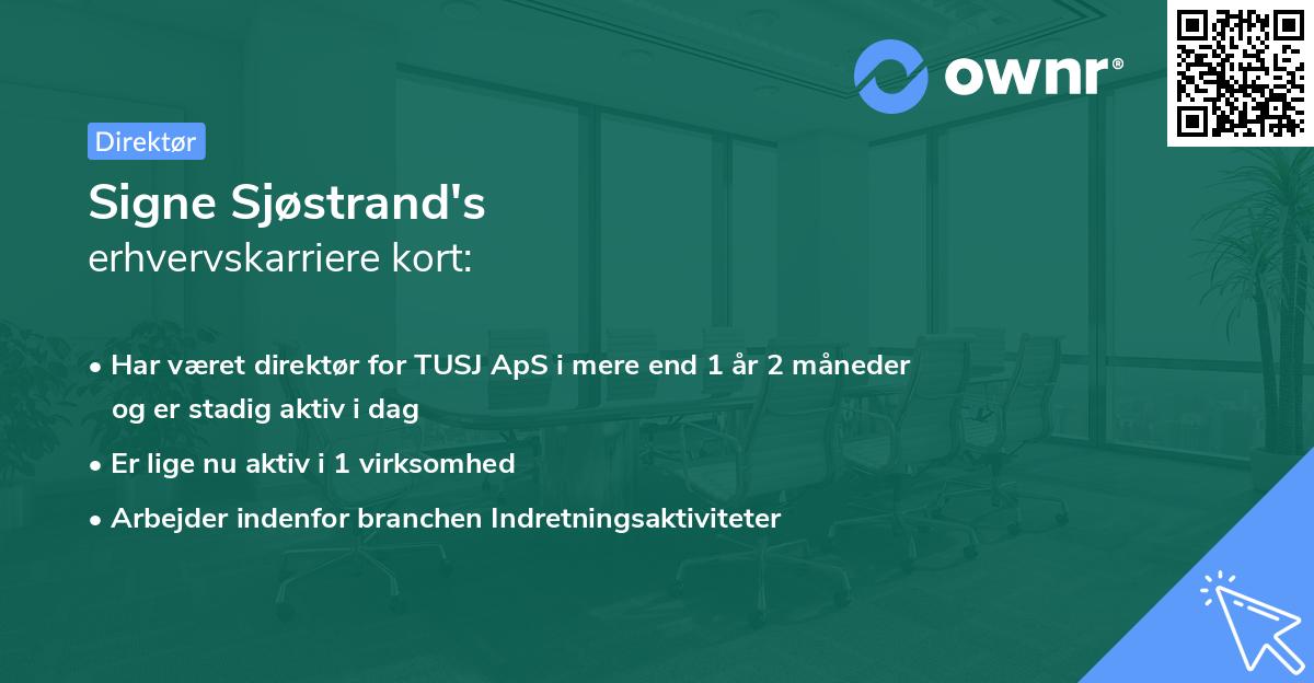 Signe Sjøstrand's erhvervskarriere kort