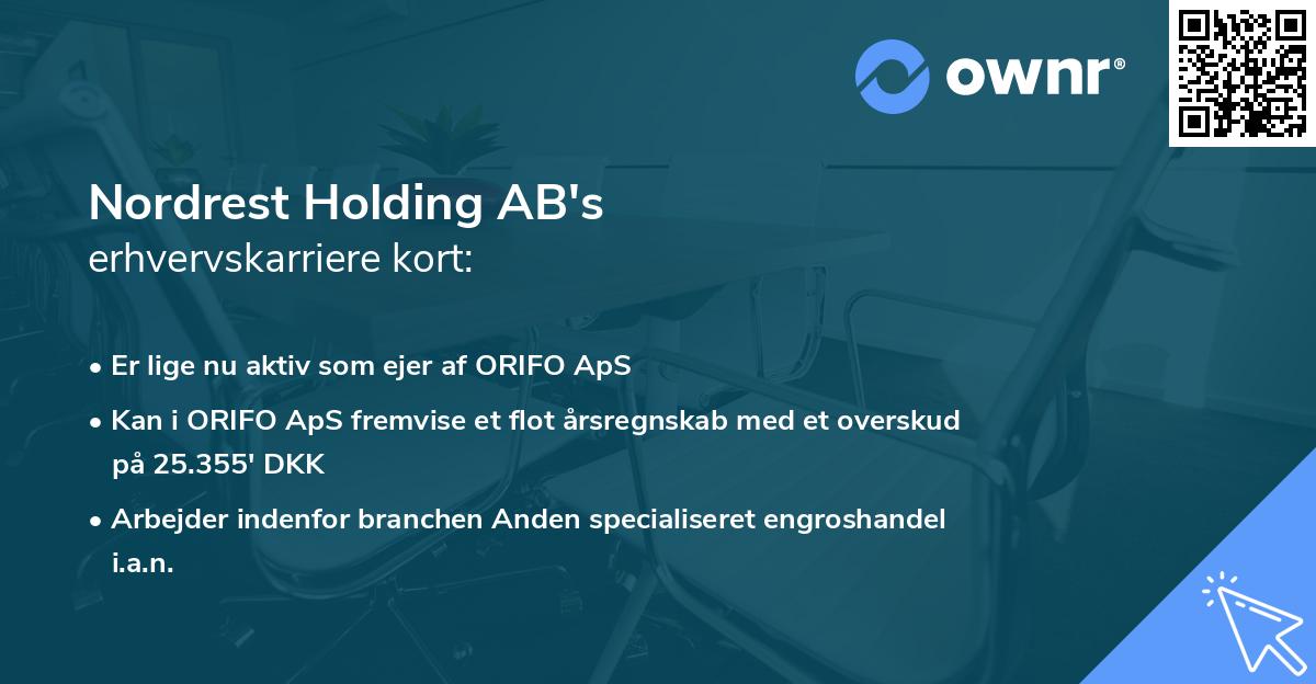 Nordrest Holding AB's erhvervskarriere kort