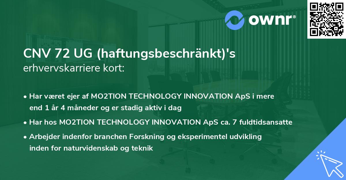 CNV 72 UG (haftungsbeschränkt)'s erhvervskarriere kort