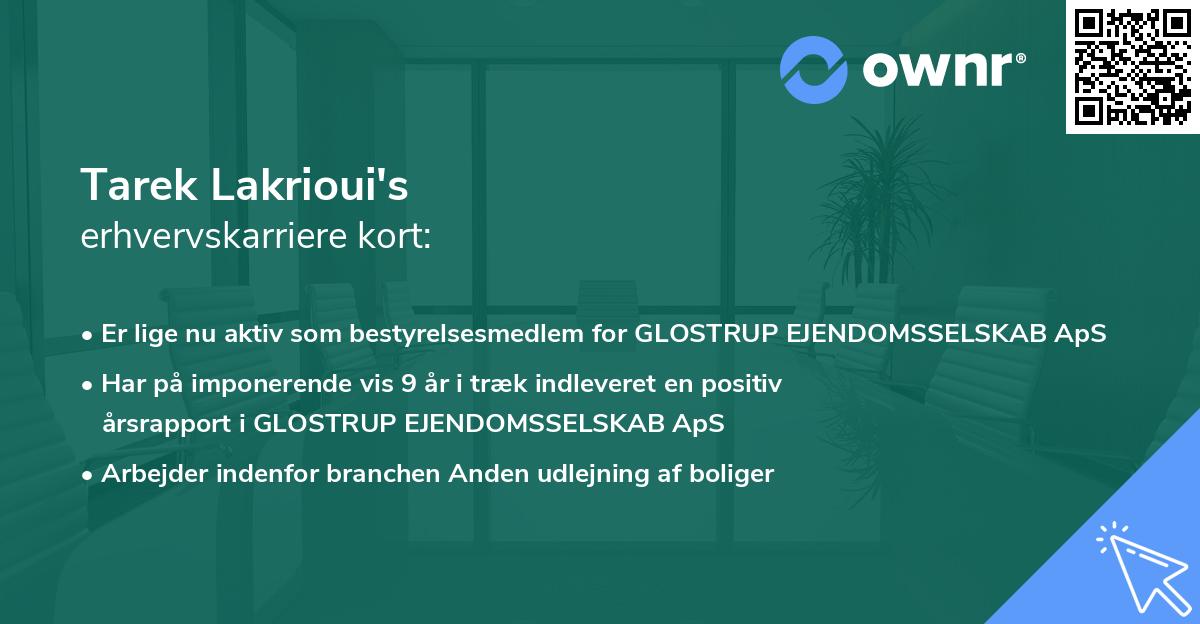 Tarek Lakrioui's erhvervskarriere kort