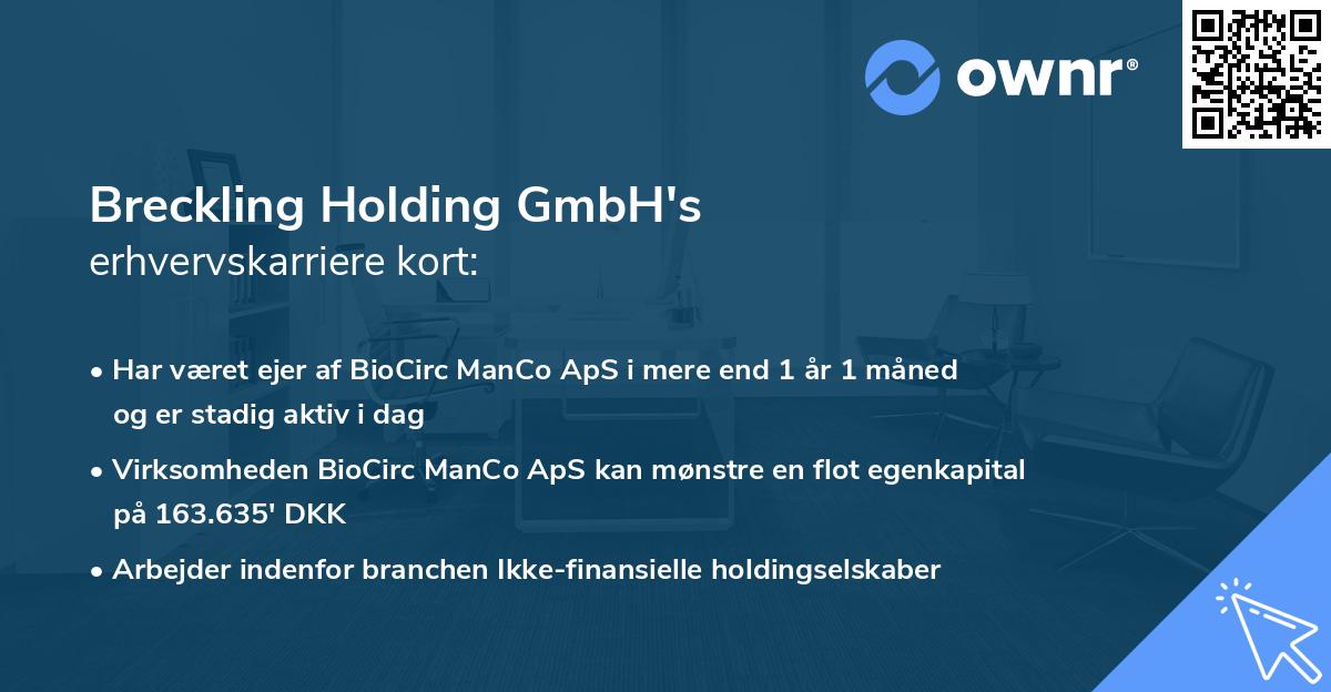 Breckling Holding GmbH's erhvervskarriere kort