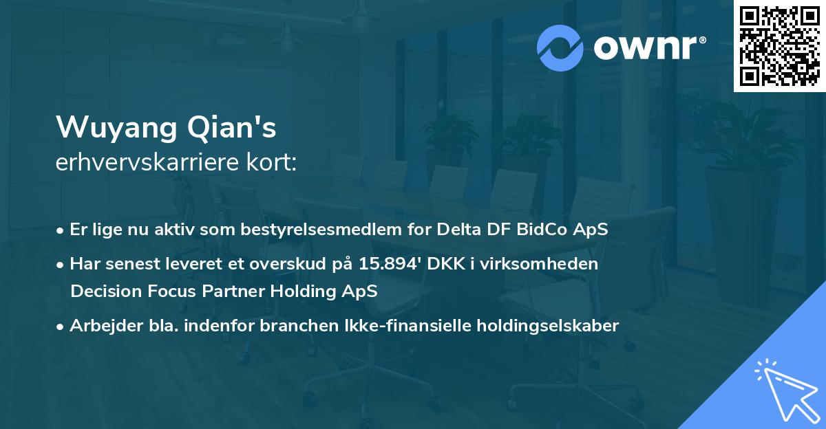 Wuyang Qian's erhvervskarriere kort