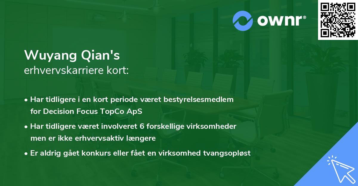 Wuyang Qian's erhvervskarriere kort