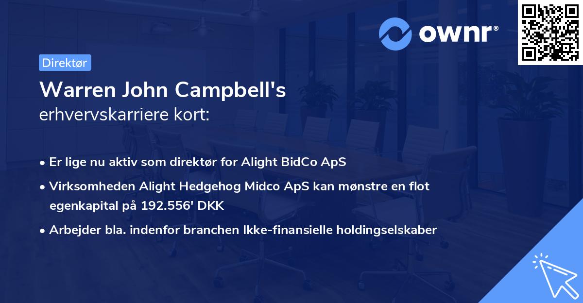 Warren John Campbell's erhvervskarriere kort