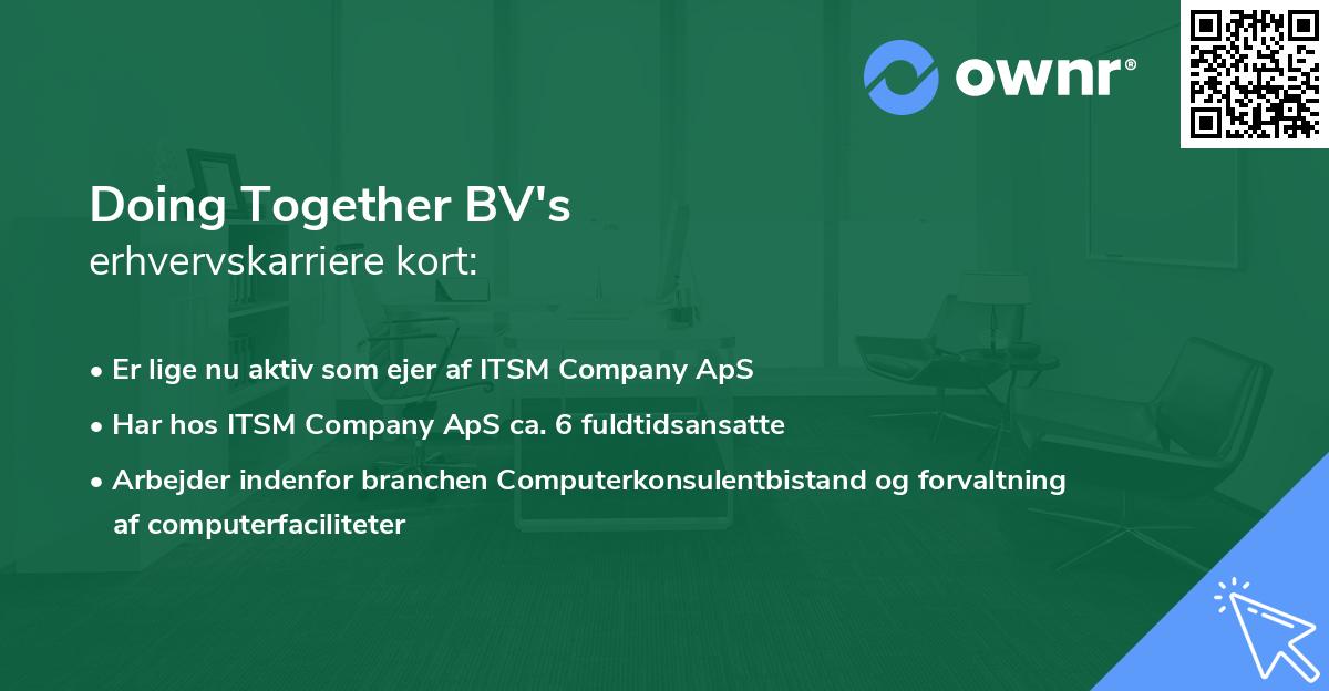 Doing Together BV's erhvervskarriere kort
