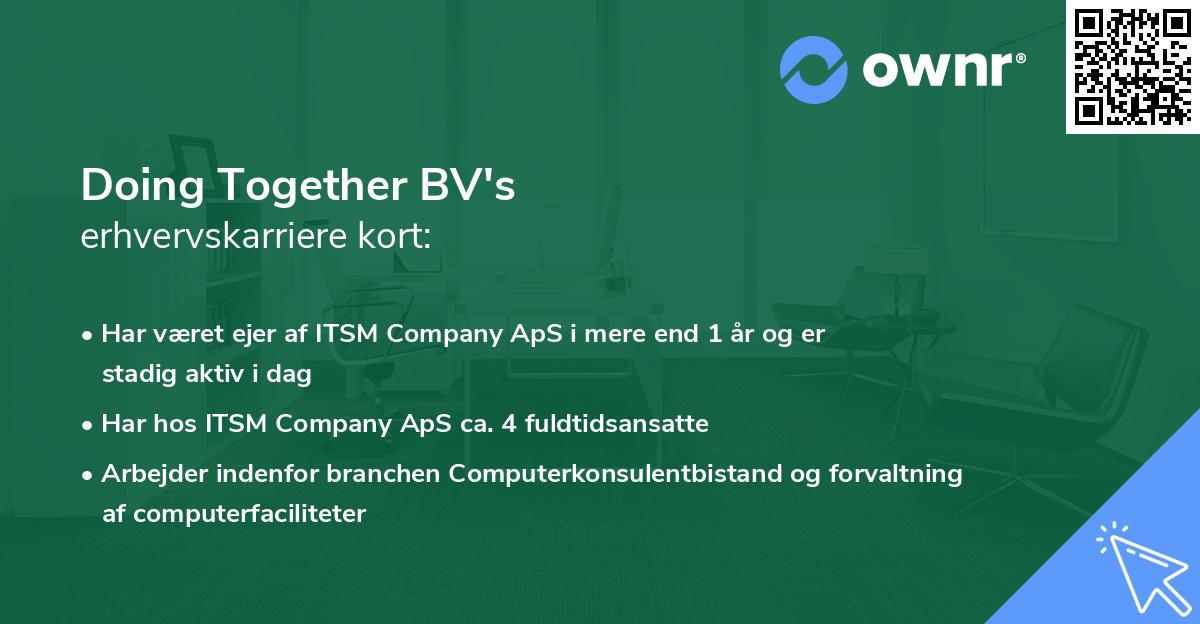 Doing Together BV's erhvervskarriere kort
