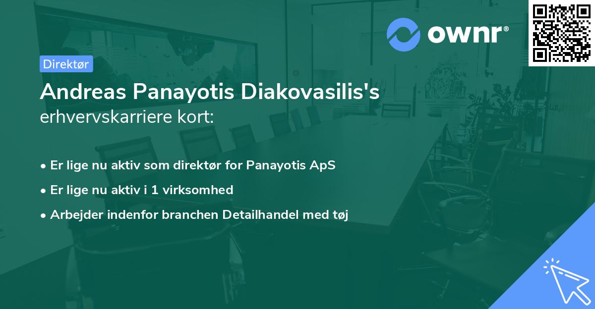 Andreas Panayotis Diakovasilis's erhvervskarriere kort