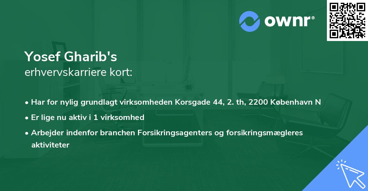 Yosef Gharib's erhvervskarriere kort