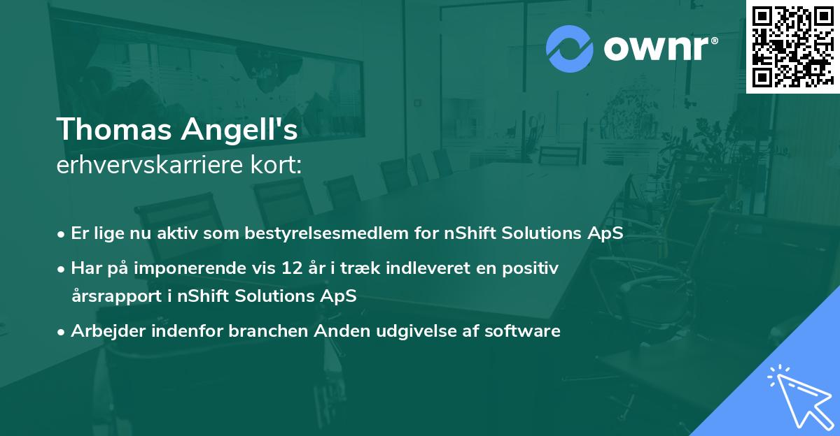 Thomas Angell's erhvervskarriere kort