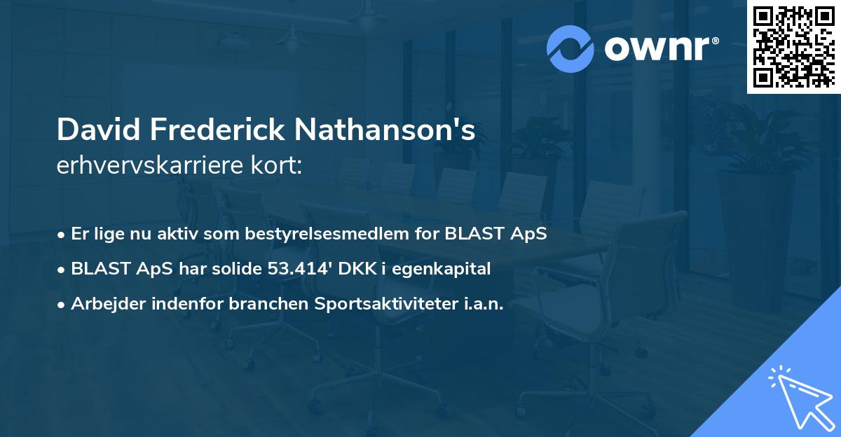 David Frederick Nathanson's erhvervskarriere kort