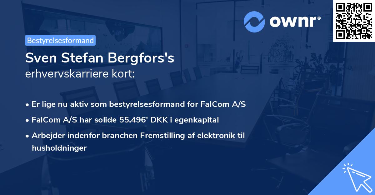 Sven Stefan Bergfors's erhvervskarriere kort