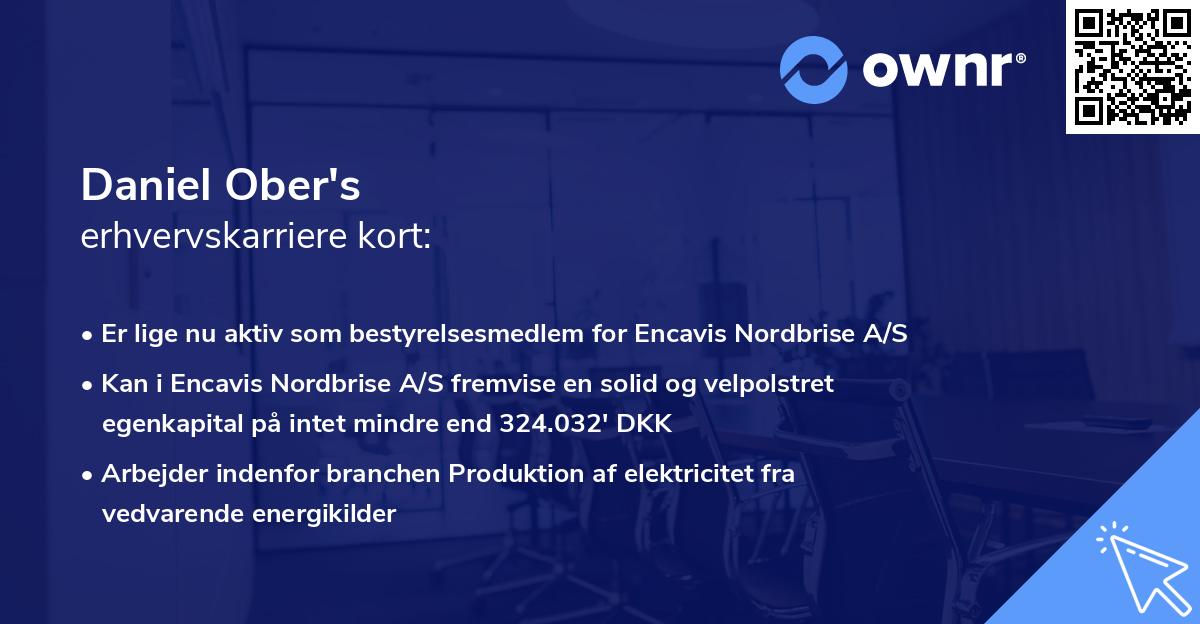 Daniel Ober's erhvervskarriere kort