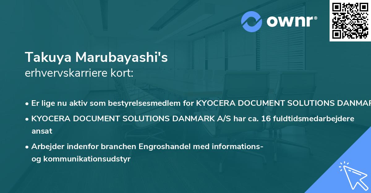 Takuya Marubayashi's erhvervskarriere kort