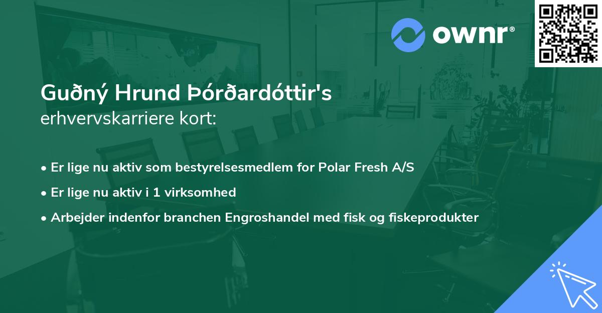 Guðný Hrund Þórðardóttir's erhvervskarriere kort