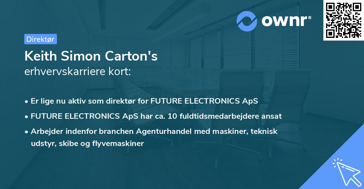 Keith Simon Carton's erhvervskarriere kort