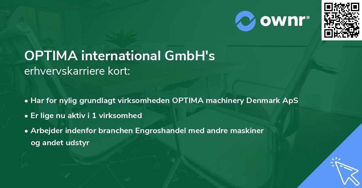 OPTIMA international GmbH's erhvervskarriere kort