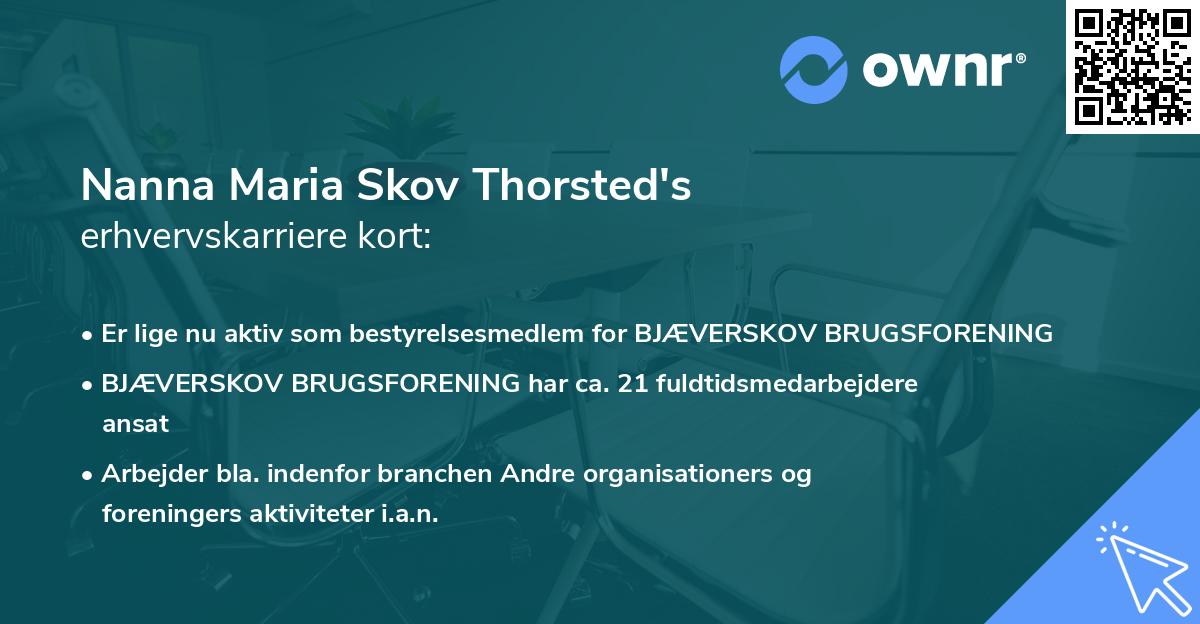 Nanna Maria Skov Thorsted's erhvervskarriere kort