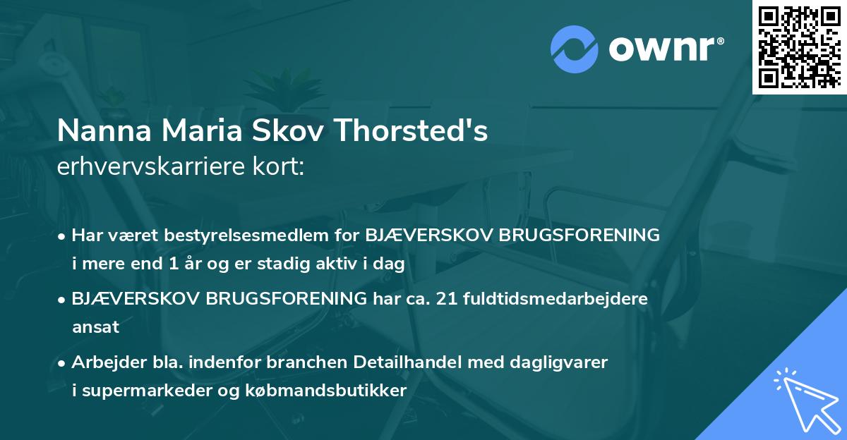 Nanna Maria Skov Thorsted's erhvervskarriere kort