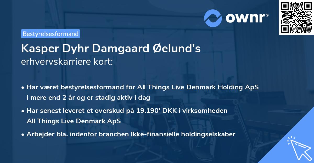 Kasper Dyhr Damgaard Øelund's erhvervskarriere kort