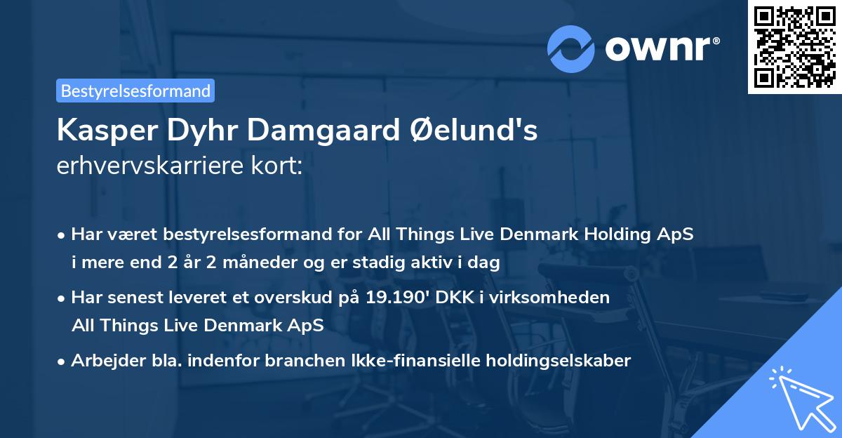 Kasper Dyhr Damgaard Øelund's erhvervskarriere kort