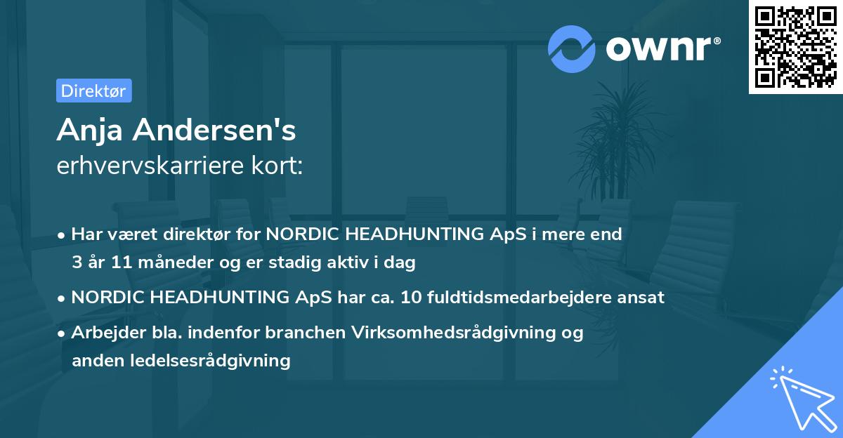 Anja Andersen's erhvervskarriere kort