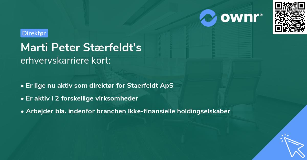 Marti Peter Stærfeldt's erhvervskarriere kort