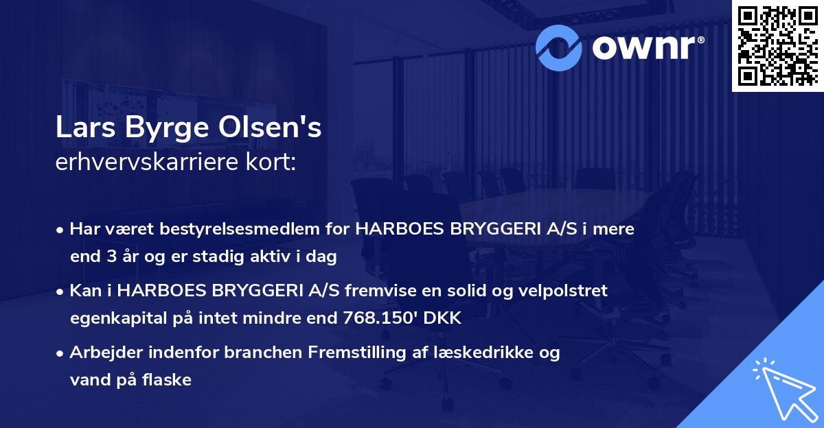 Lars Byrge Olsen's erhvervskarriere kort