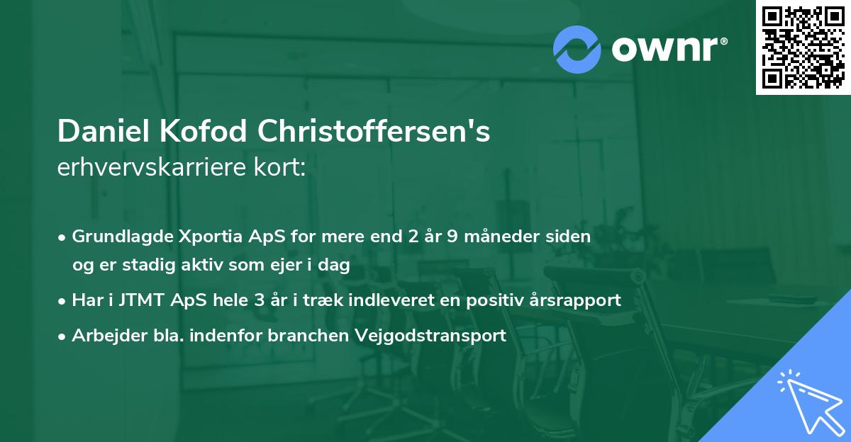 Daniel Kofod Christoffersen's erhvervskarriere kort
