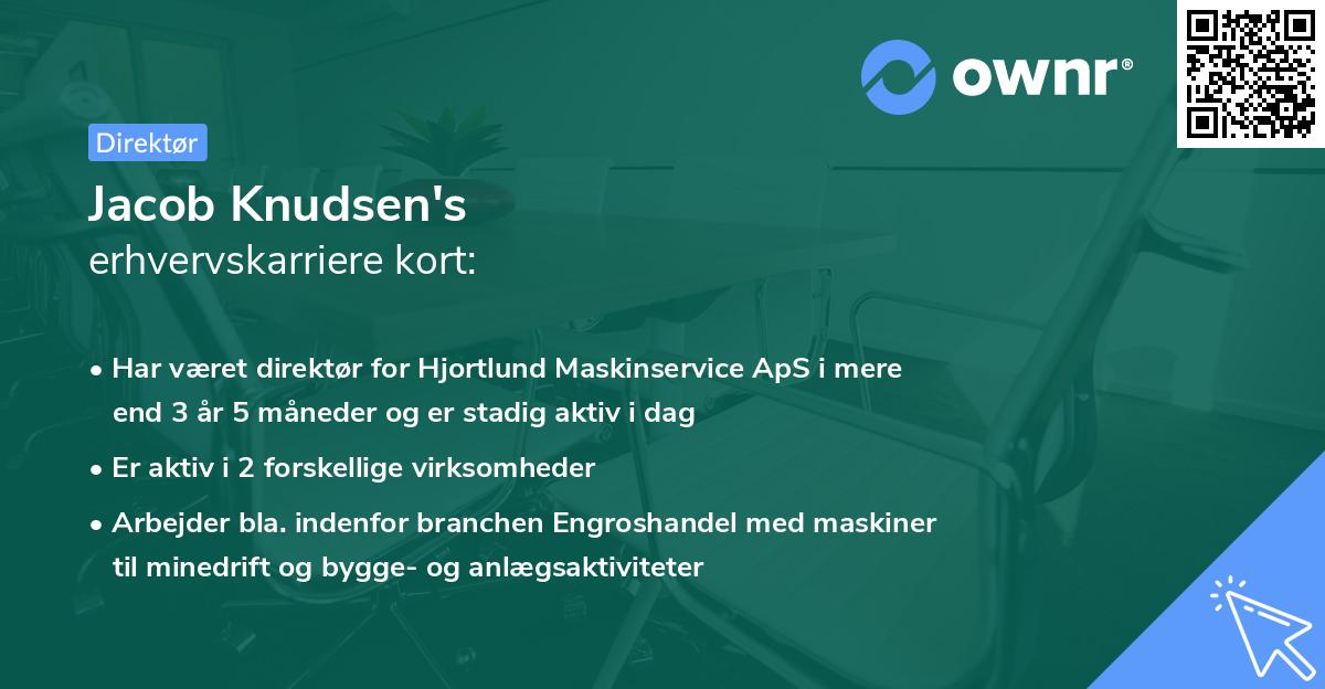 Jacob Knudsen's erhvervskarriere kort