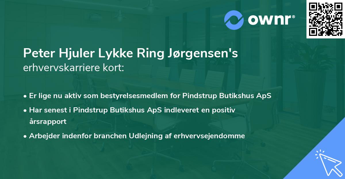 Peter Hjuler Lykke Ring Jørgensen's erhvervskarriere kort