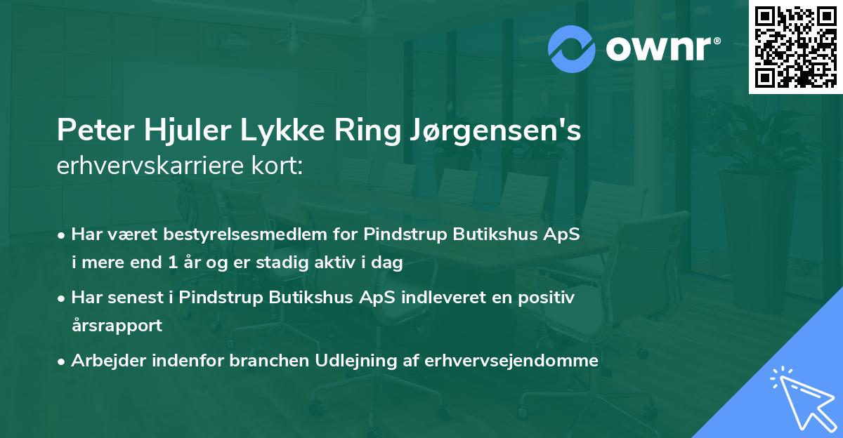 Peter Hjuler Lykke Ring Jørgensen's erhvervskarriere kort