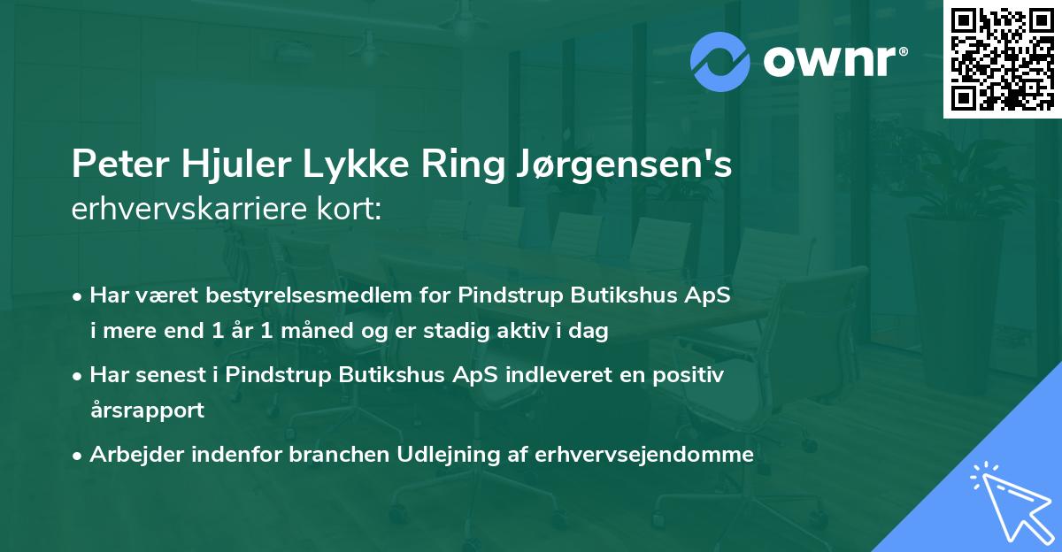 Peter Hjuler Lykke Ring Jørgensen's erhvervskarriere kort