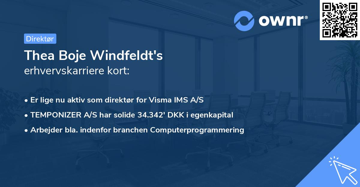 Thea Boje Windfeldt's erhvervskarriere kort