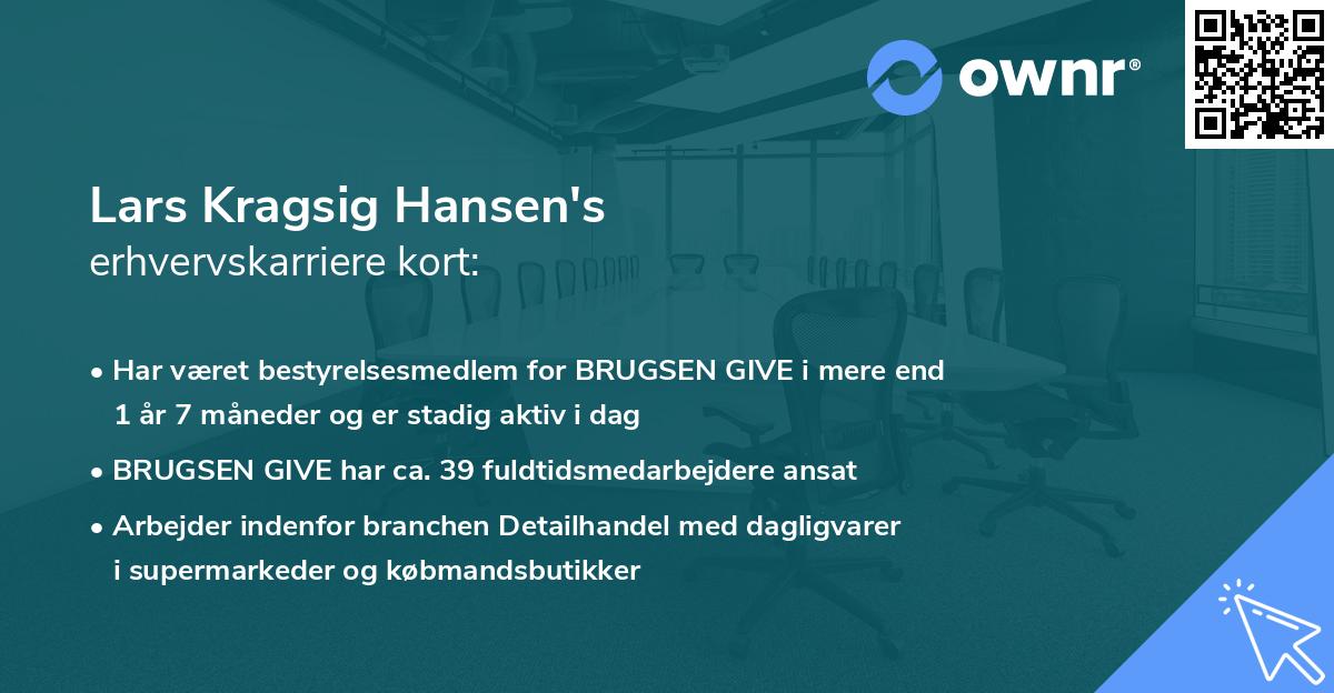 Lars Kragsig Hansen's erhvervskarriere kort