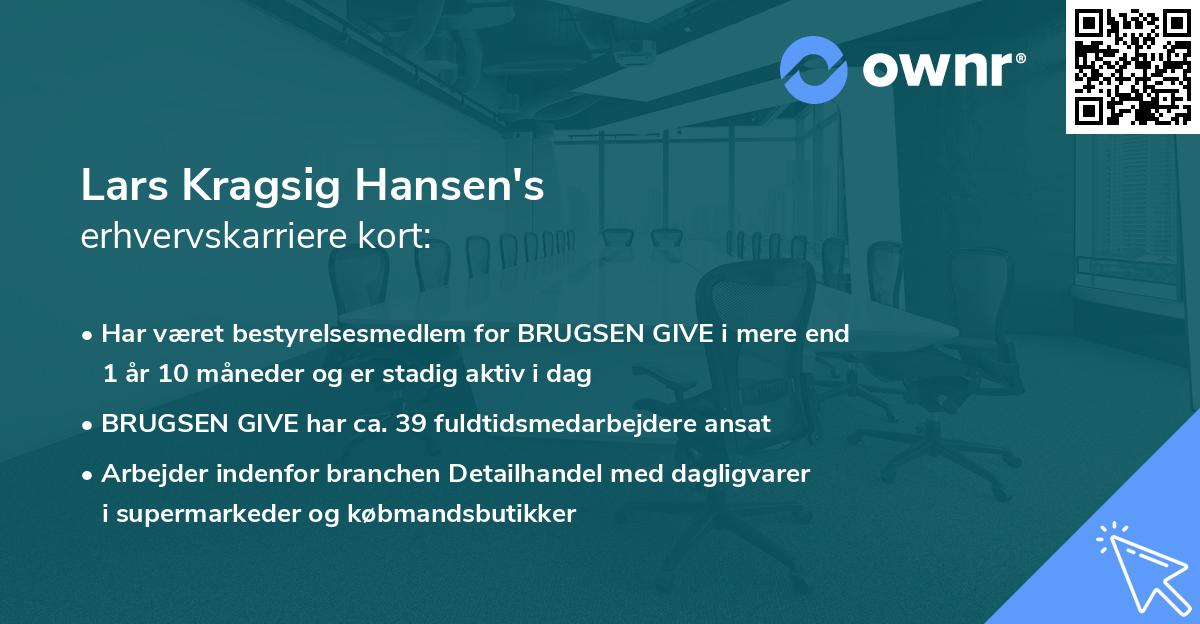 Lars Kragsig Hansen's erhvervskarriere kort