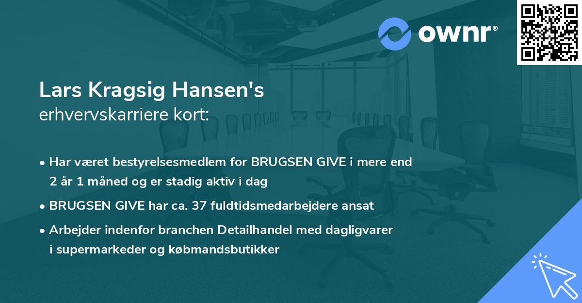 Lars Kragsig Hansen's erhvervskarriere kort