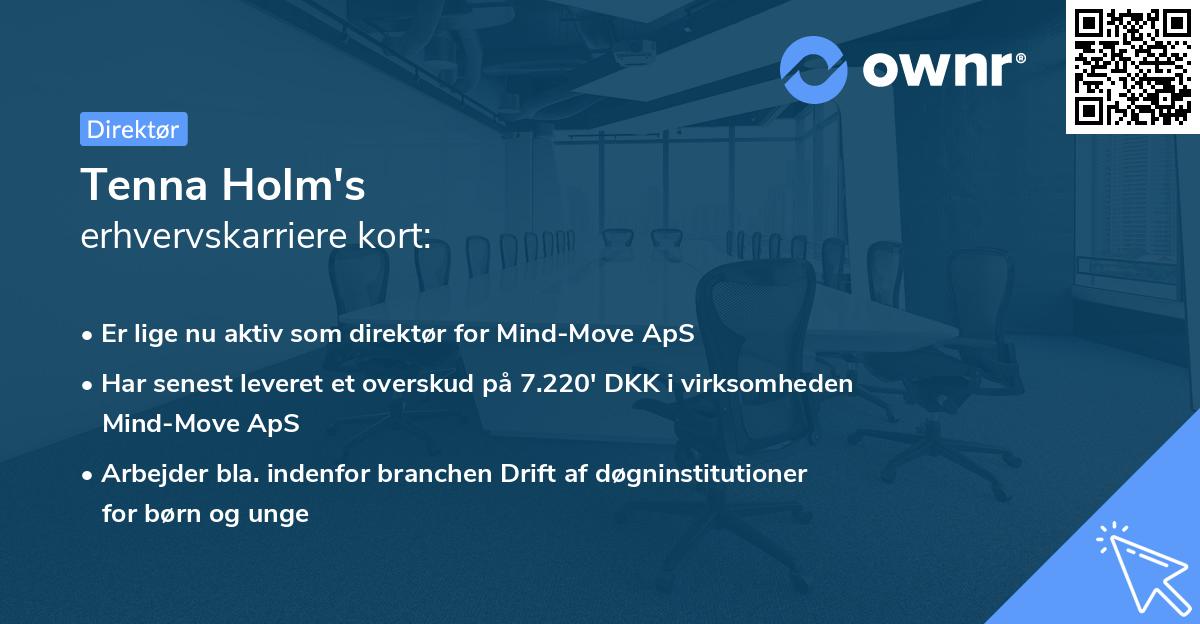 Tenna Holm's erhvervskarriere kort