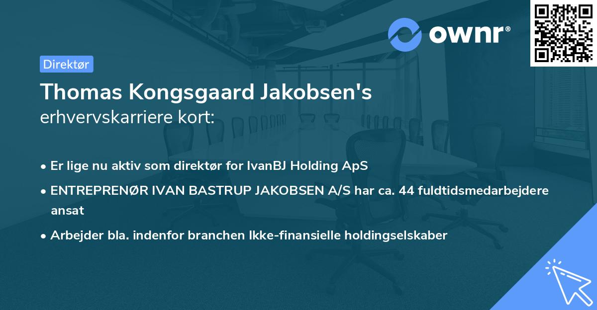 Thomas Kongsgaard Jakobsen's erhvervskarriere kort