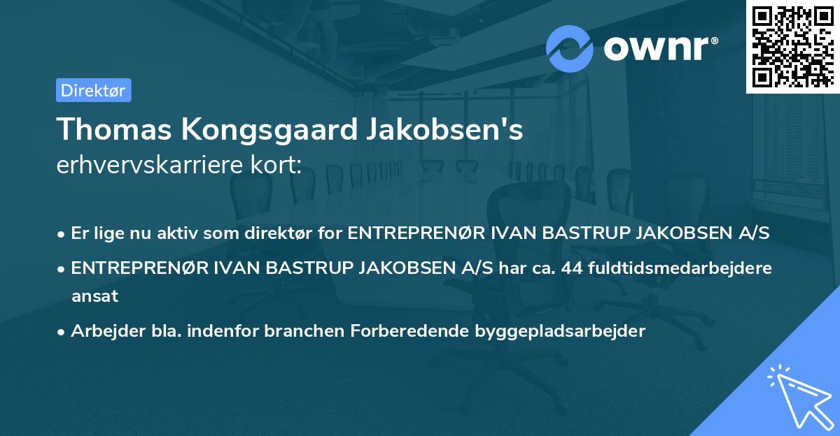 Thomas Kongsgaard Jakobsen's erhvervskarriere kort