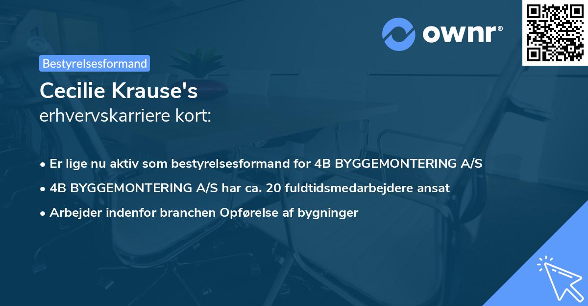 Cecilie Krause's erhvervskarriere kort