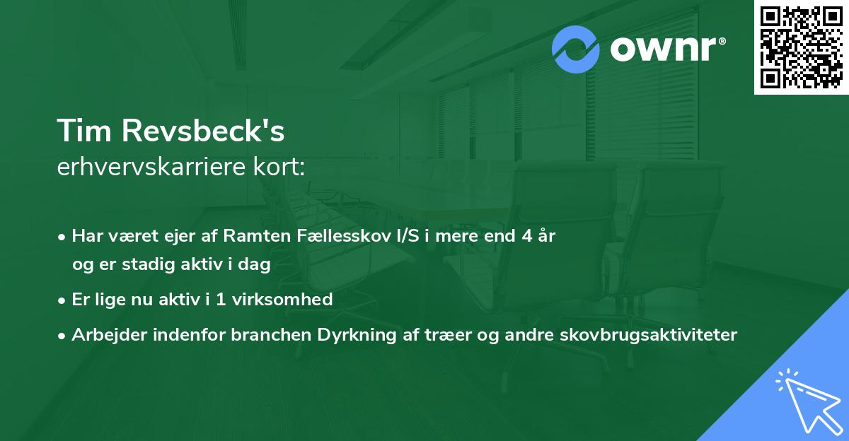 Tim Revsbeck's erhvervskarriere kort
