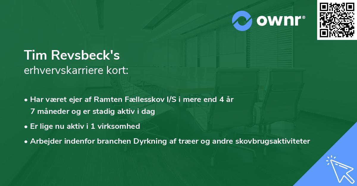 Tim Revsbeck's erhvervskarriere kort
