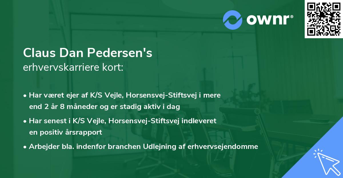 Claus Dan Pedersen's erhvervskarriere kort