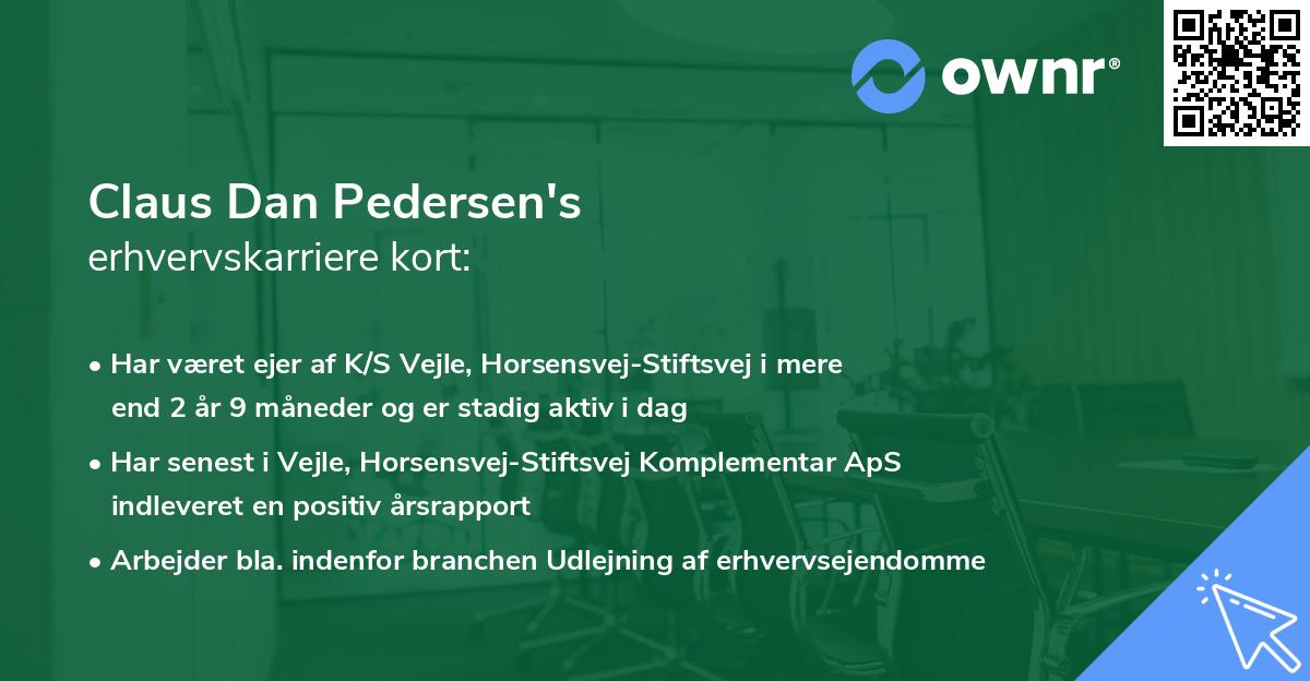 Claus Dan Pedersen's erhvervskarriere kort