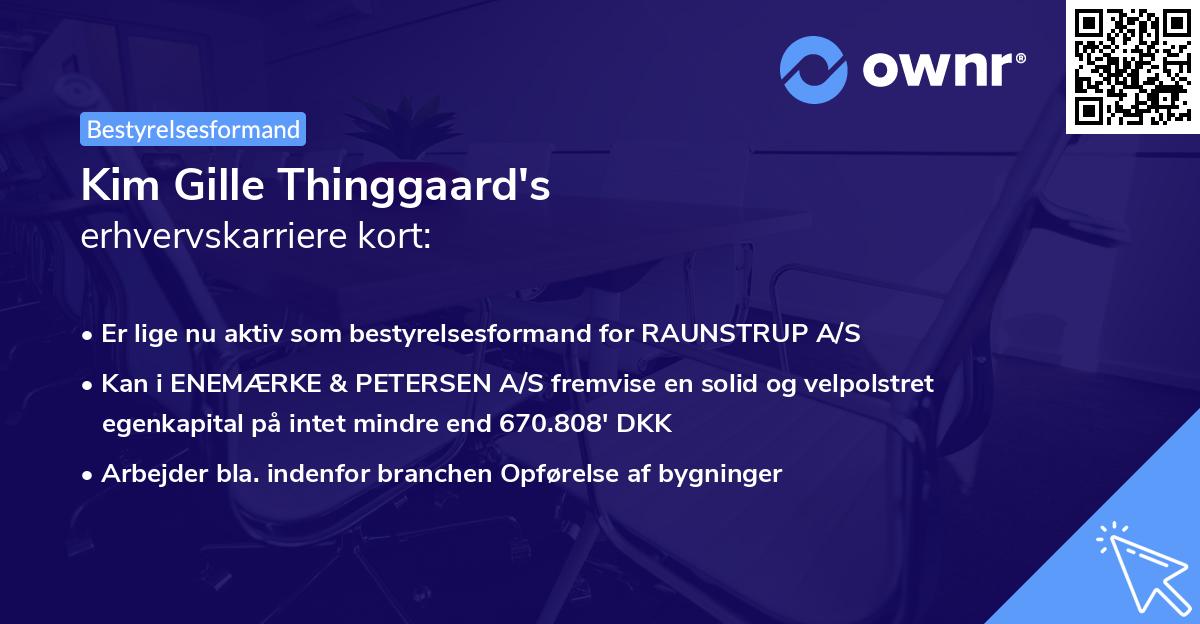 Kim Gille Thinggaard's erhvervskarriere kort