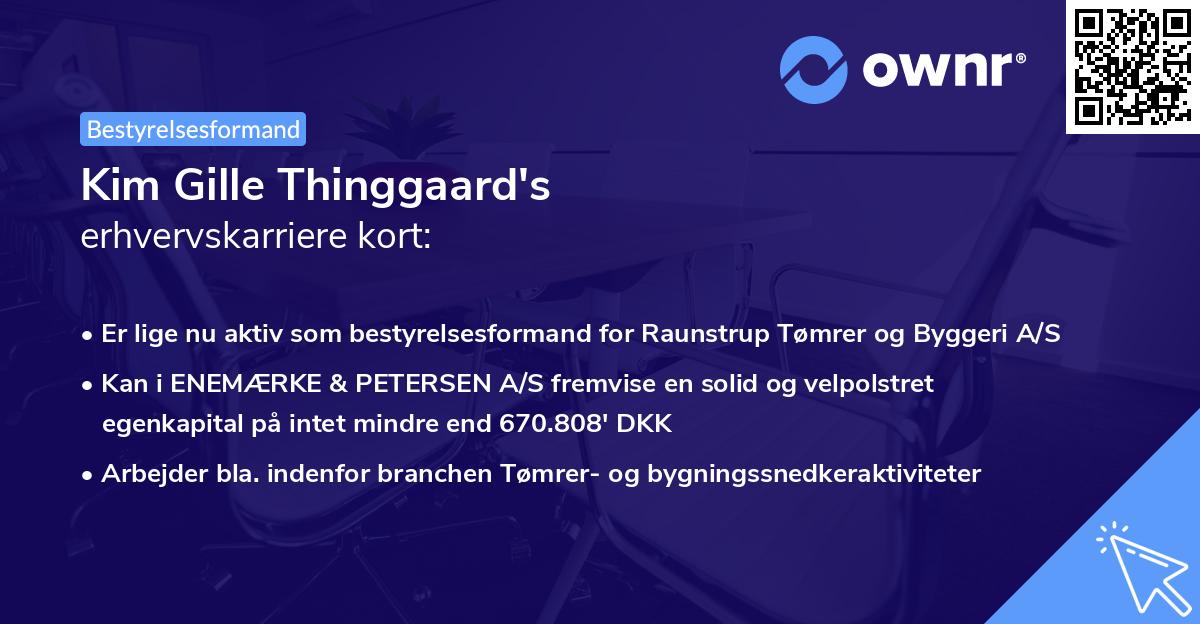 Kim Gille Thinggaard's erhvervskarriere kort